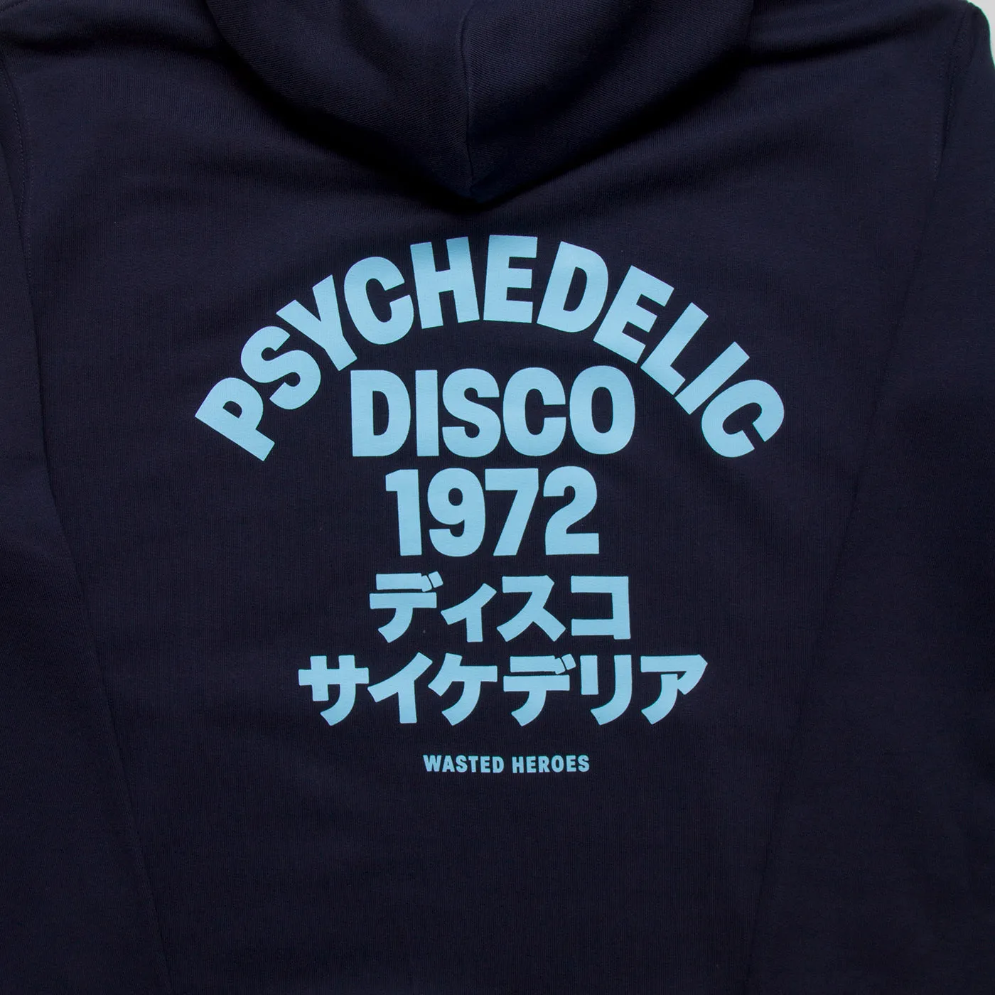 1972 Psychedelic Disco Back Print - Hood - Navy