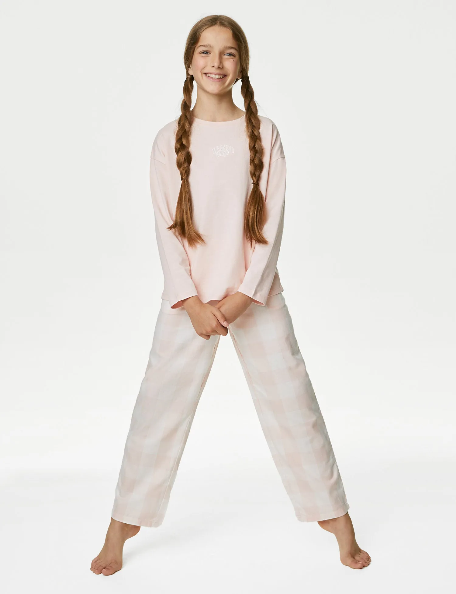 2pk Pure Cotton Check Pyjamas