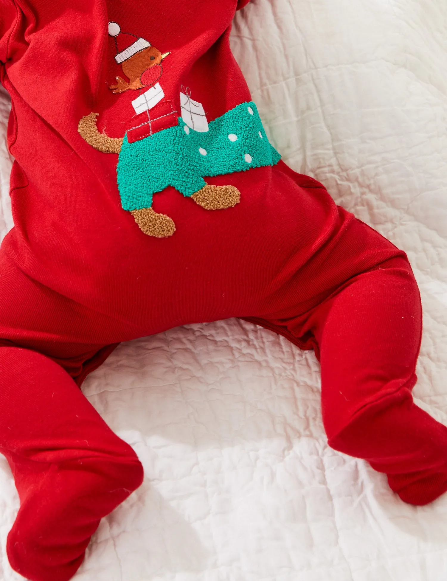 2pk Pure Cotton Christmas Sleepsuits