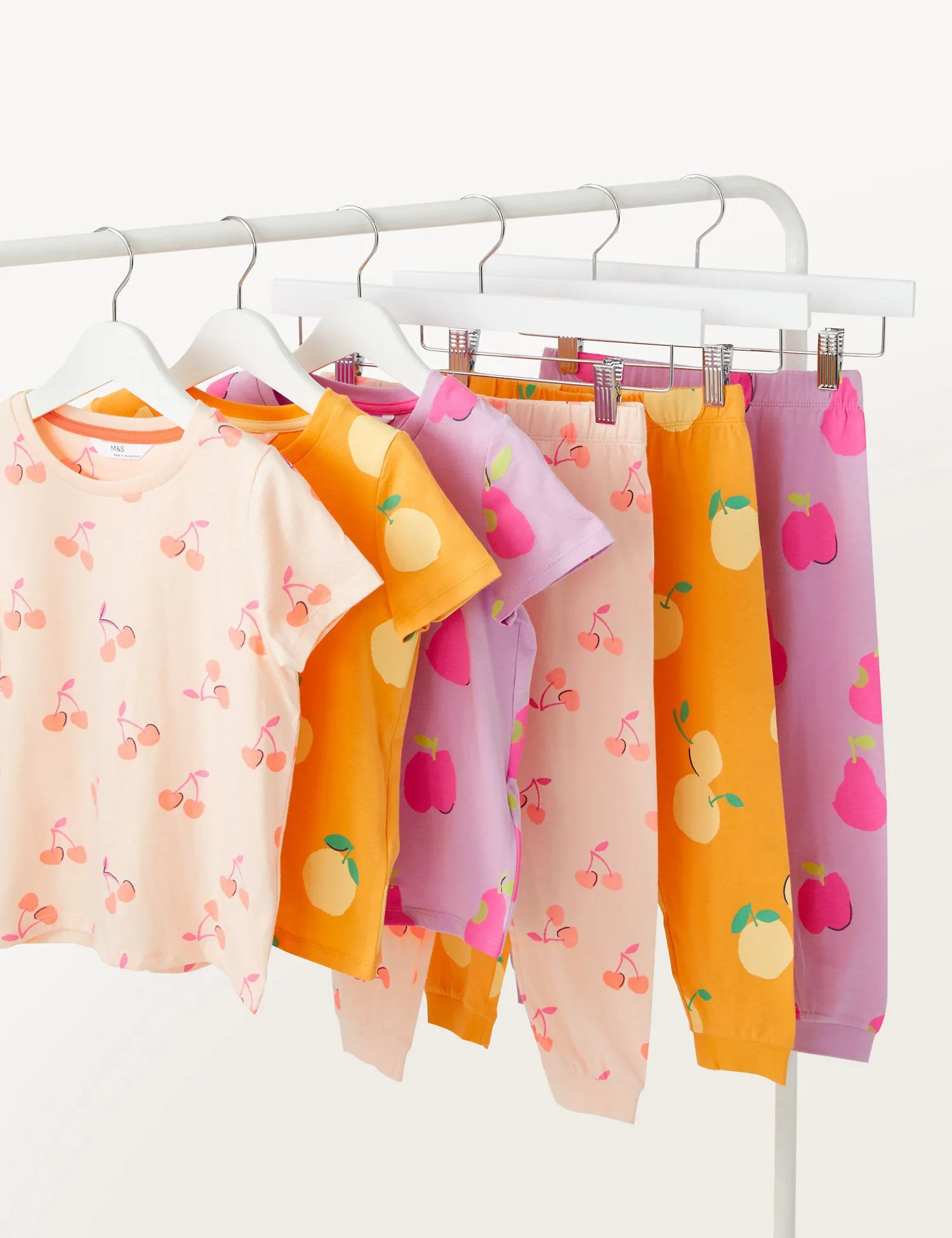 3pk Pure Cotton Fruit Pyjama Sets