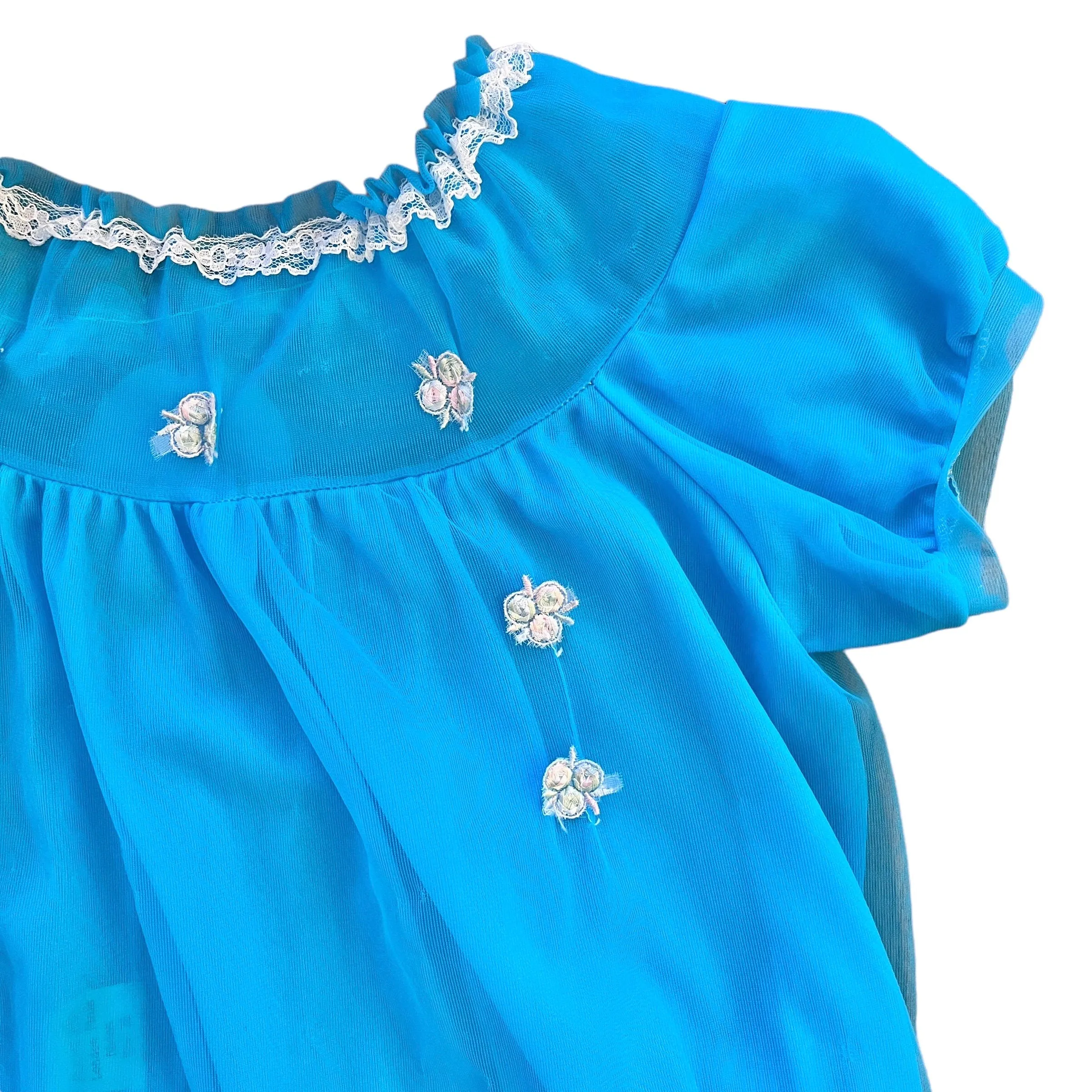 60's Sheer Blue Dress 6-8 Years