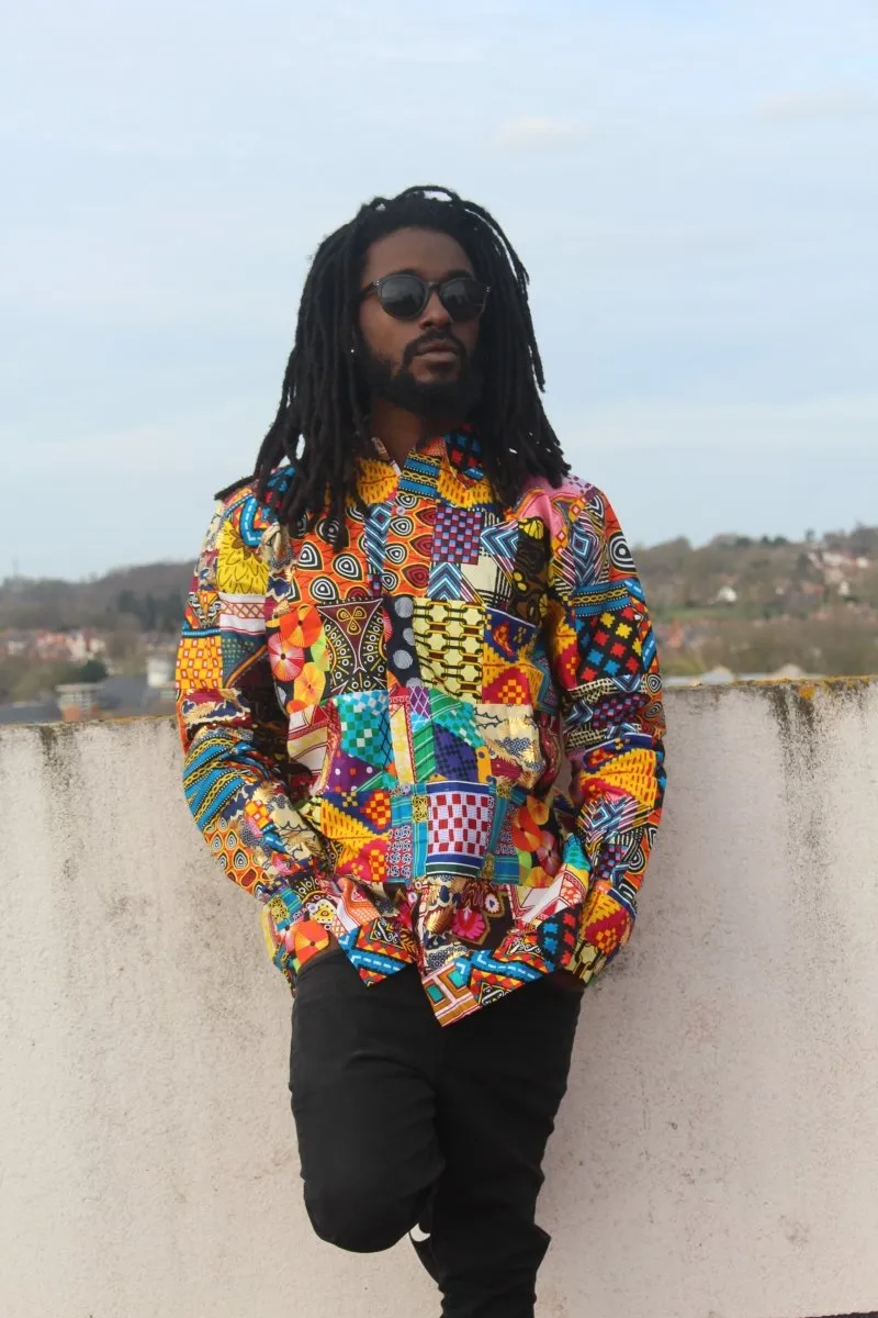 African Patchwork Shirt - Colour Crazy Festival Shirt