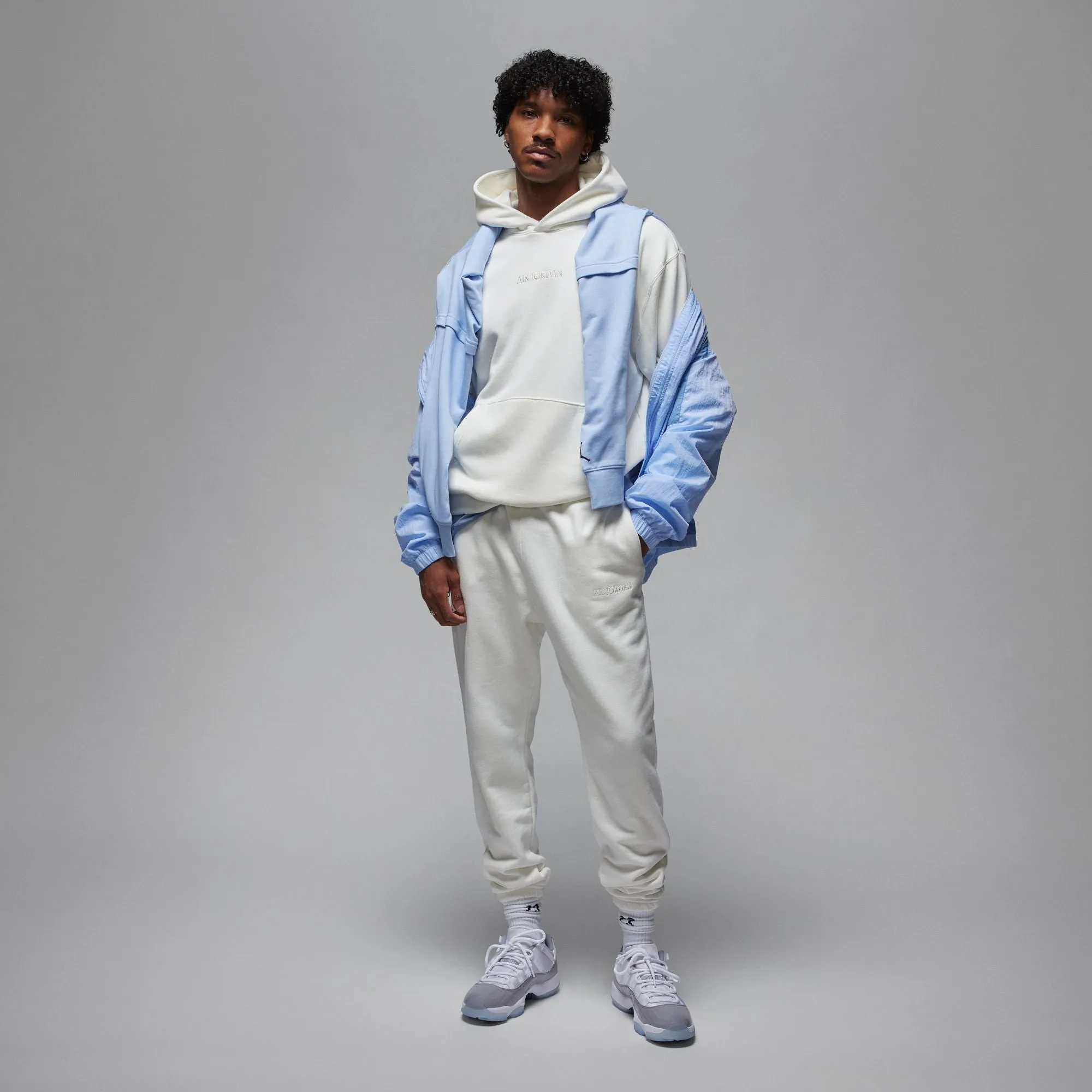 Sail Air Jordan Wordmark Fleece Hoodie: Enhanced Title for E-commerce Product