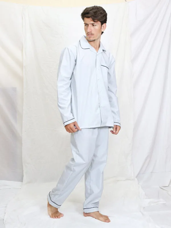 AN Men's Night Suit Light Blue Lines