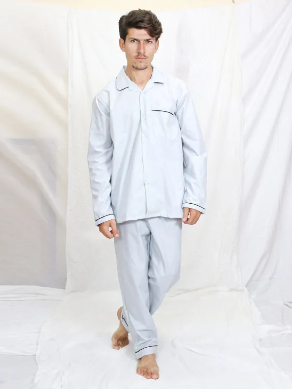 AN Men's Night Suit Light Blue Lines