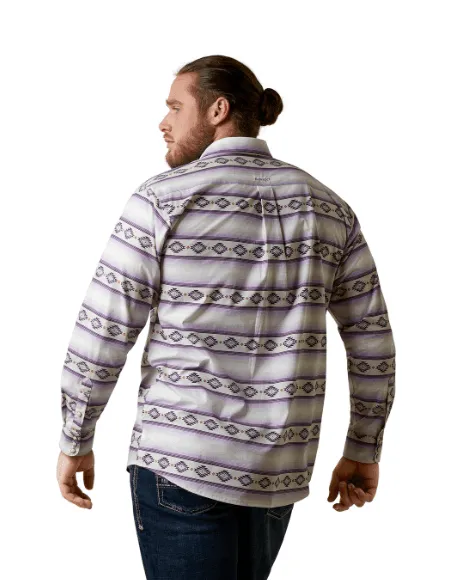 Ariat Men's Marlon Purple Oyster & Grey Aztec Classic Fit Long Sleeve Snap Up Shirt 10044982