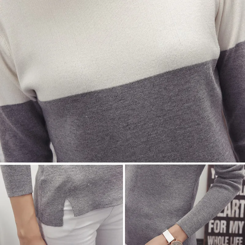 Autumn Winter Sweater Women Knit High Elastic Jumper Tops Pull