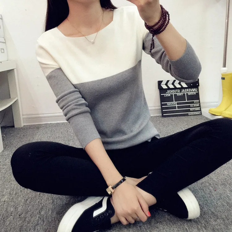 Autumn Winter Sweater Women Knit High Elastic Jumper Tops Pull