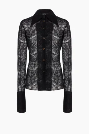 A.W.A.K.E Mode Fitted Lace Shirt - Black