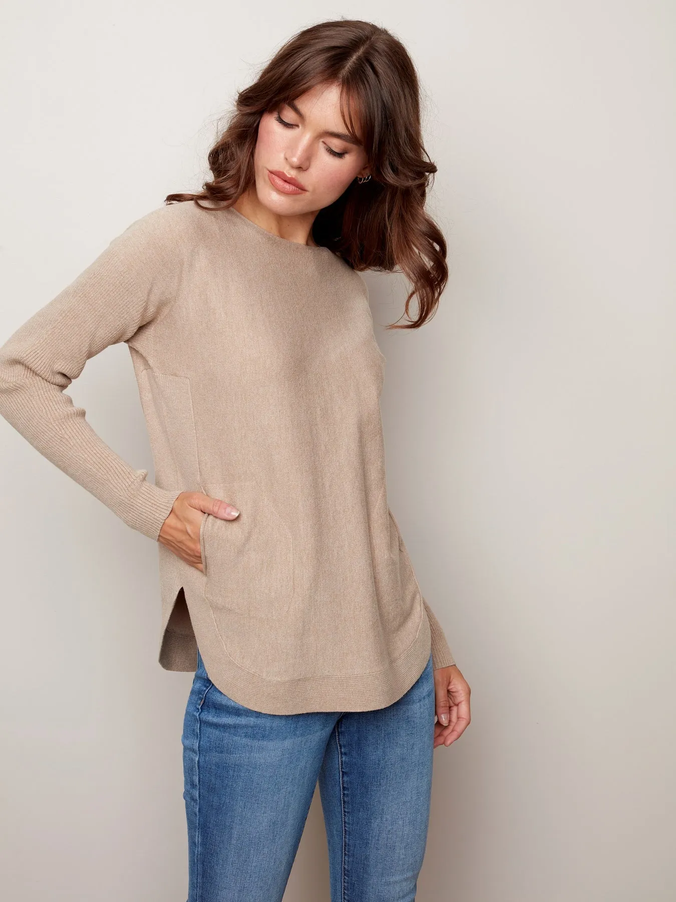 BACK LACE-UP DETAIL SWEATER