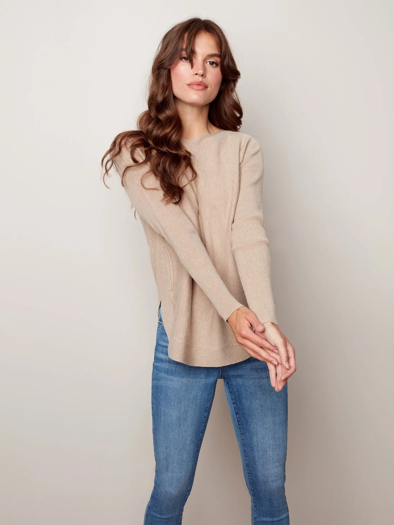 BACK LACE-UP DETAIL SWEATER