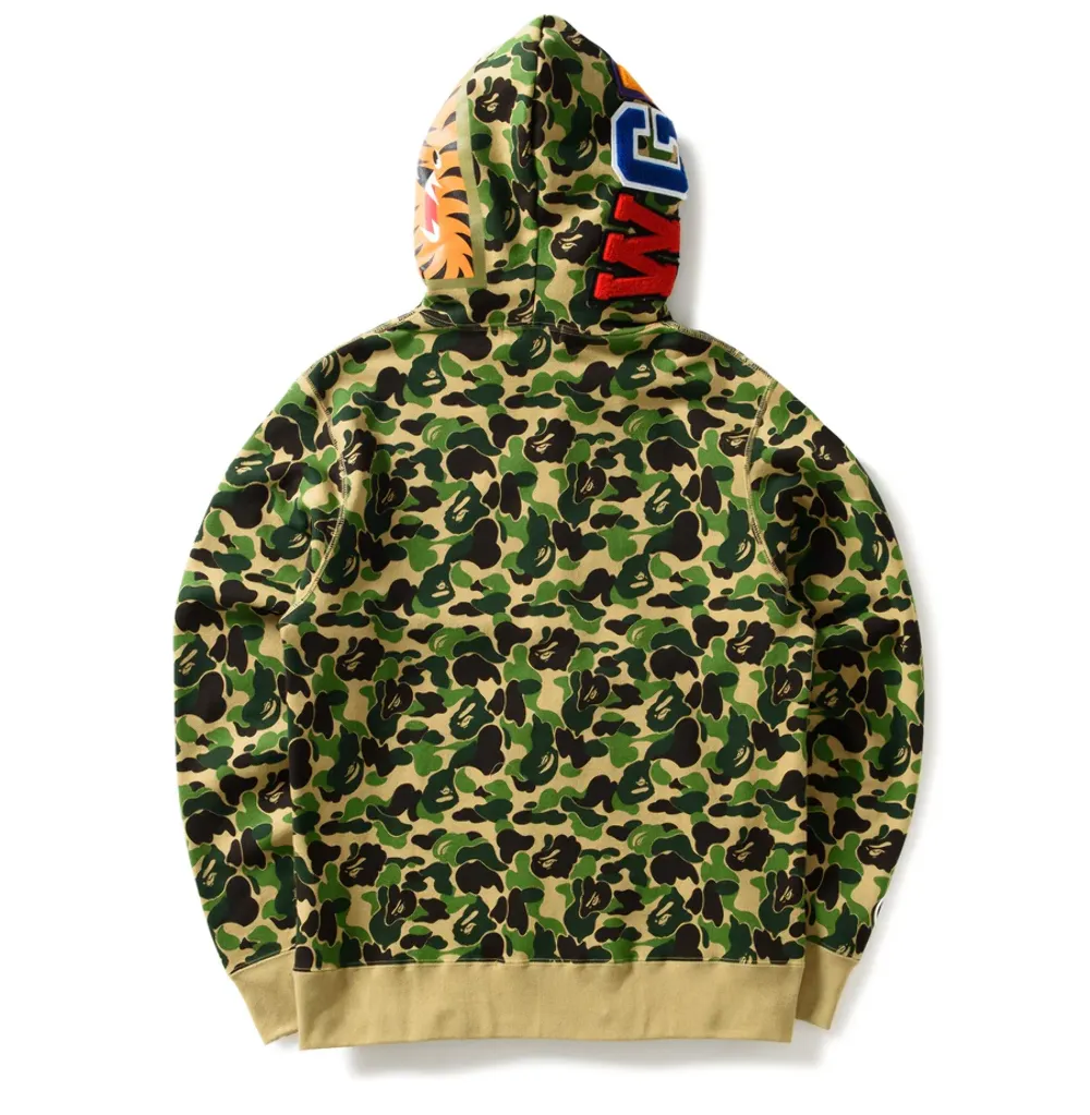 Bape New Multi Camo 2ND Shark Hoodie Green 001ZPI801011MGRN