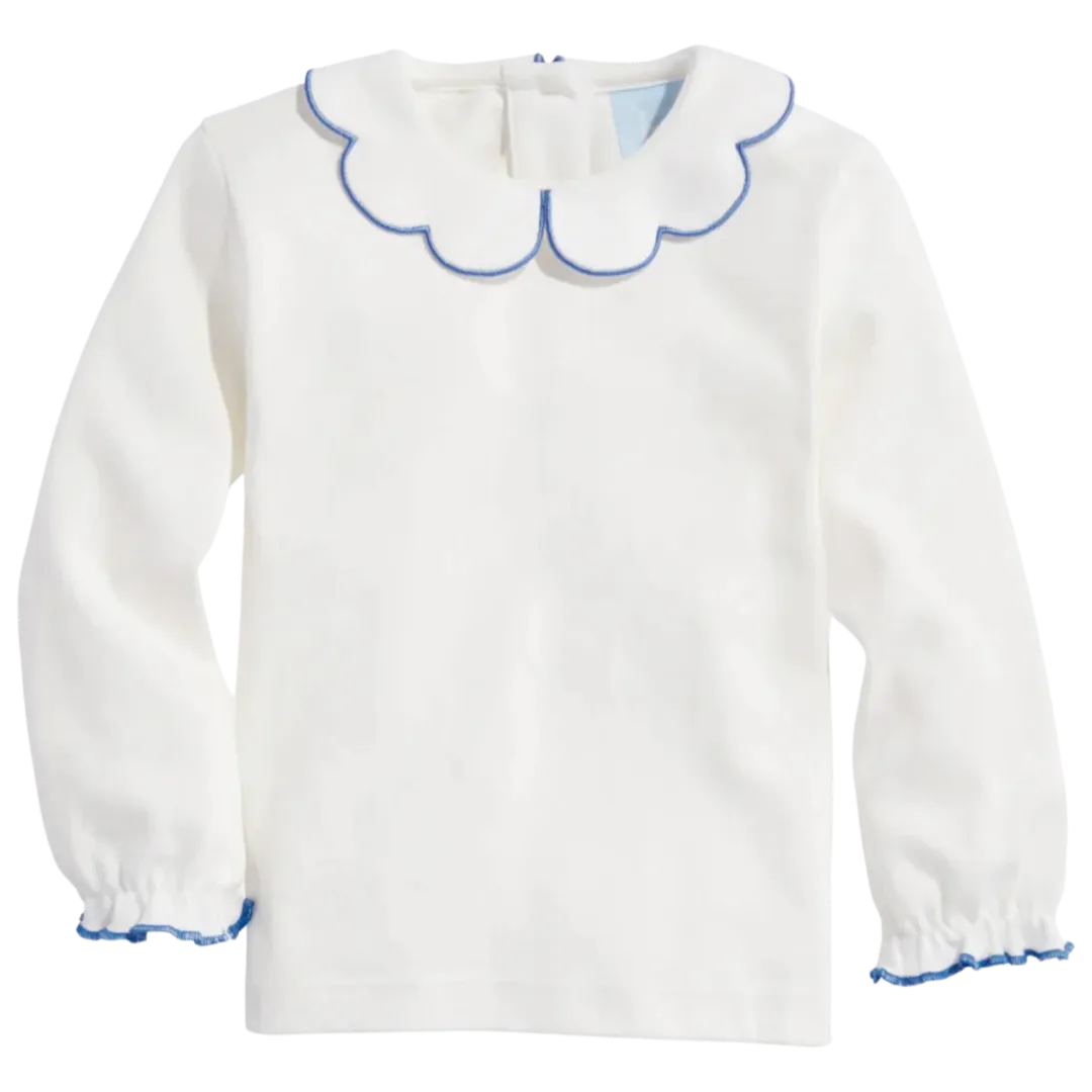 Bella Bliss LS Pima Scallop Collar Blouse