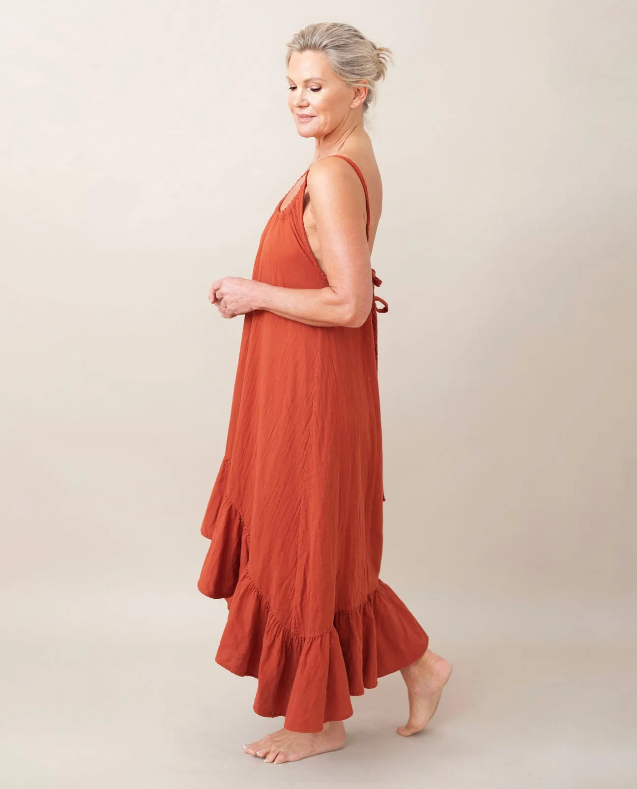 Belmira Organic Cotton Dress In Cinnamon