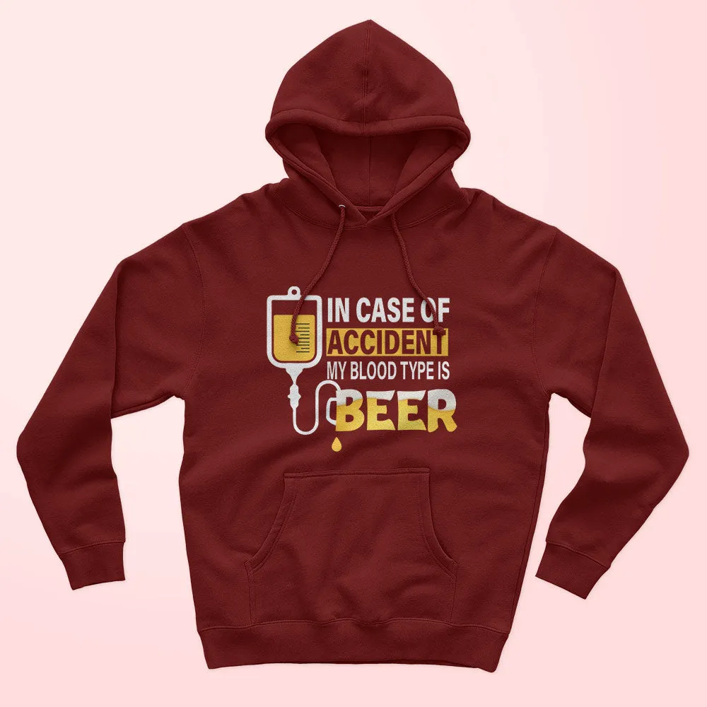 Blood Type Is Beer Unisex Hoodie