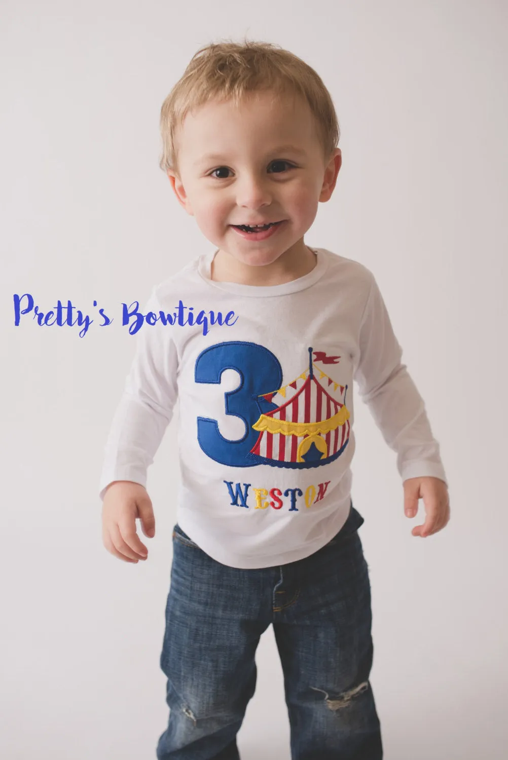 Boy Circus Under the big tent shirt.  Perfect for a trip to the circus or a Circus party shirt