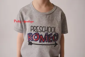 Boys Preschool shirt- Preschool Romeo shirt -- Little boys shirt-- Boys back to school shirt