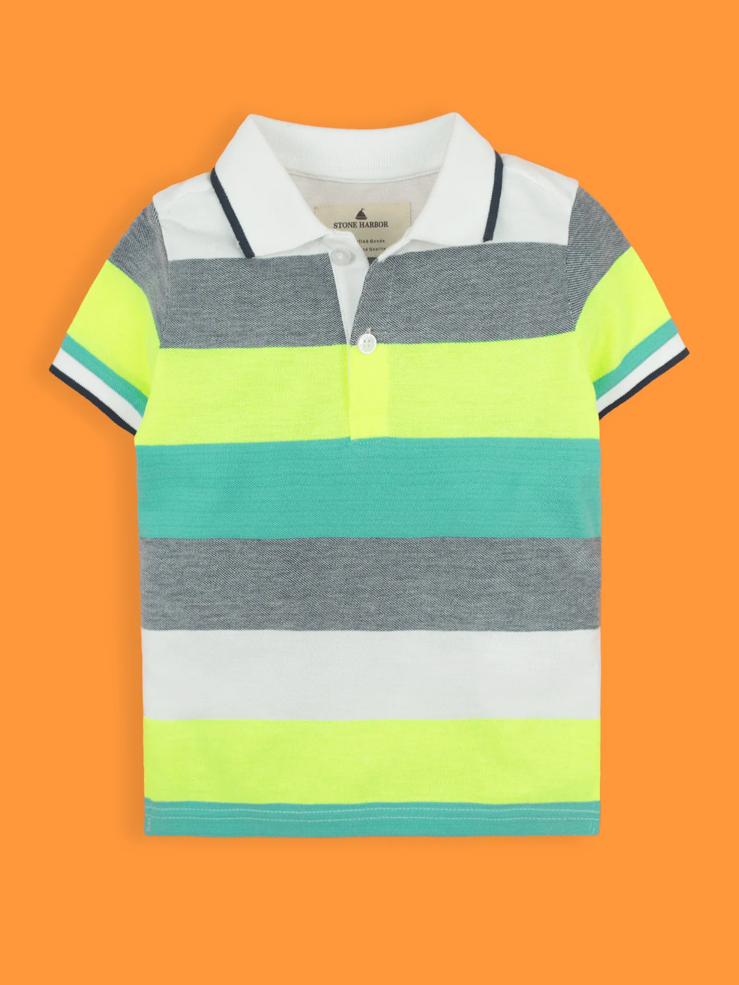 BOY'S YARN DYED BLOCKS POLO