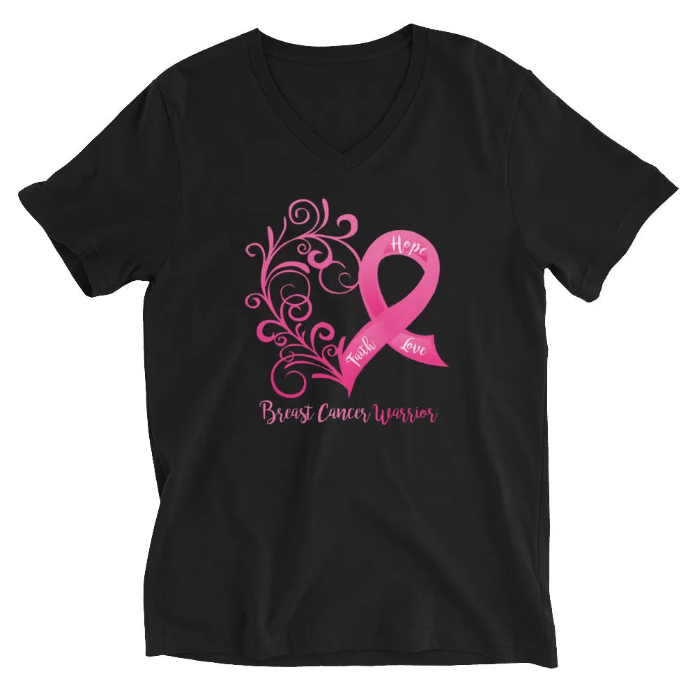 Breast Cancer Warrior V-Neck T-Shirt