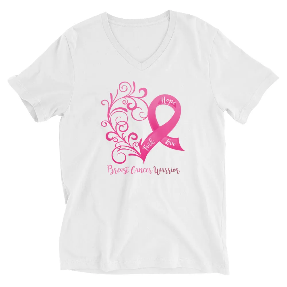 Breast Cancer Warrior V-Neck T-Shirt