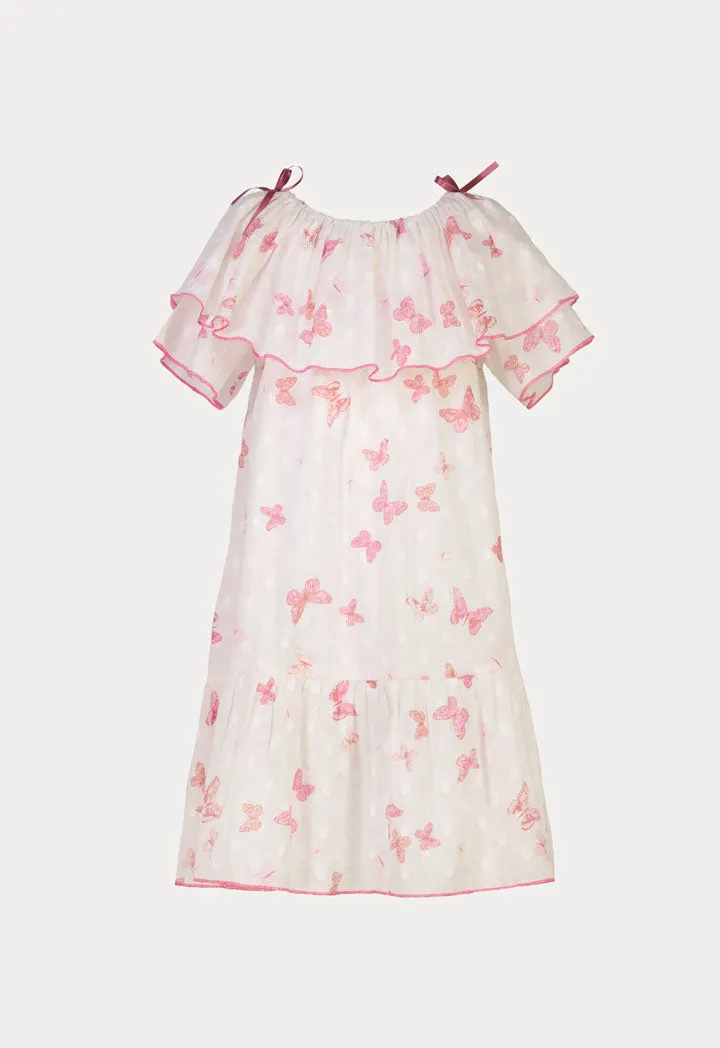 Butterflies Tiered Hemline Night Sleepwear Dress