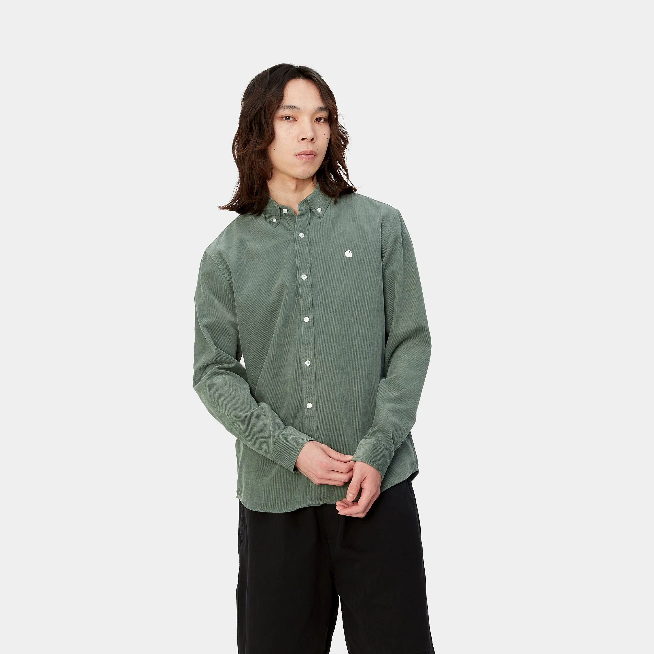 Carhartt L/S Madison Fine Cord Shirt - Park/Wax