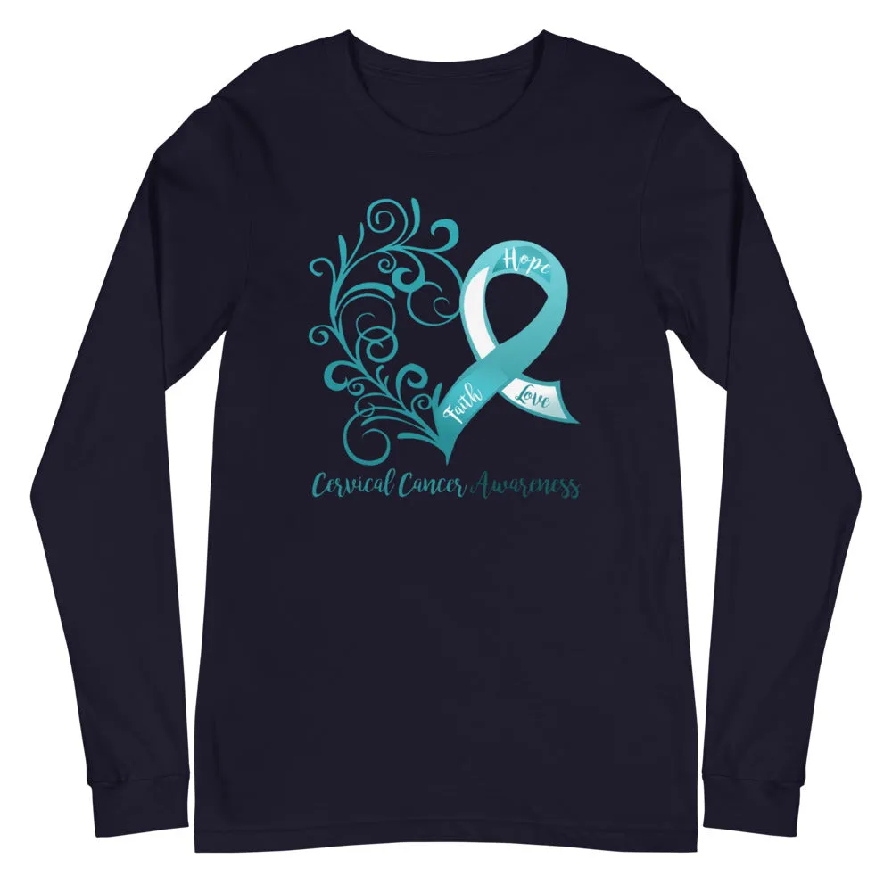 Cervical Cancer Awareness Heart Long Sleeve Tee