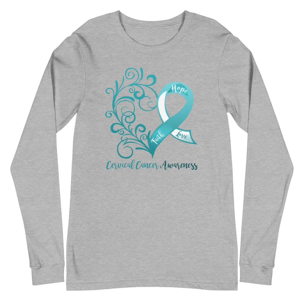 Cervical Cancer Awareness Heart Long Sleeve Tee