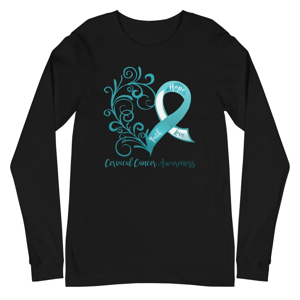 Cervical Cancer Awareness Heart Long Sleeve Tee