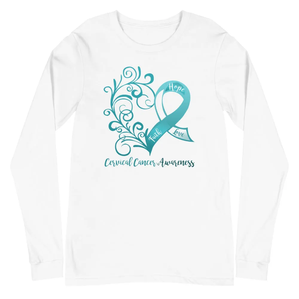 Cervical Cancer Awareness Heart Long Sleeve Tee