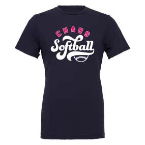 Chaos - Chaos Softball Bubble Script - Navy (Tee/DriFit/Hoodie/Sweatshirt)