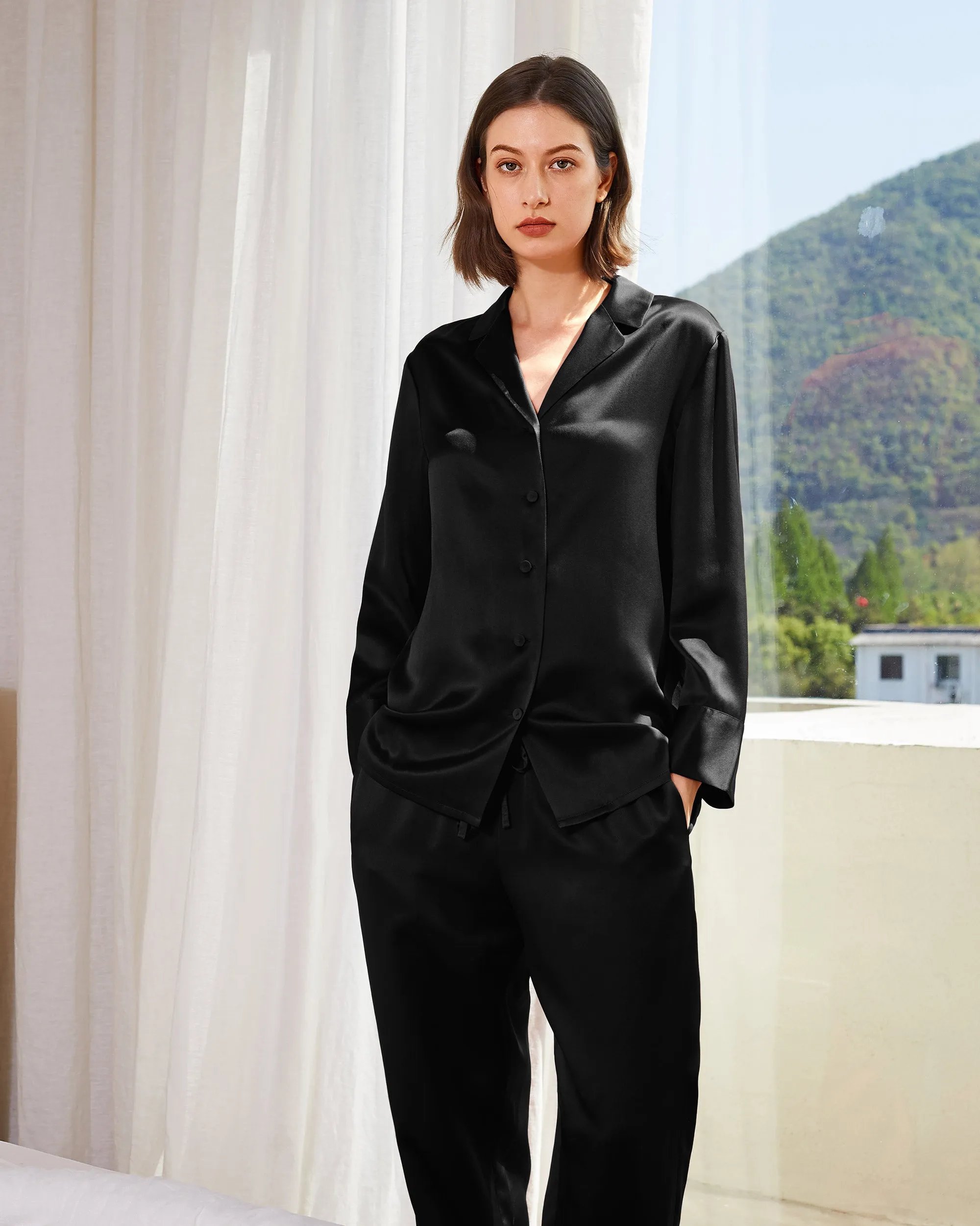 Classic Silk Pajamas - For Women