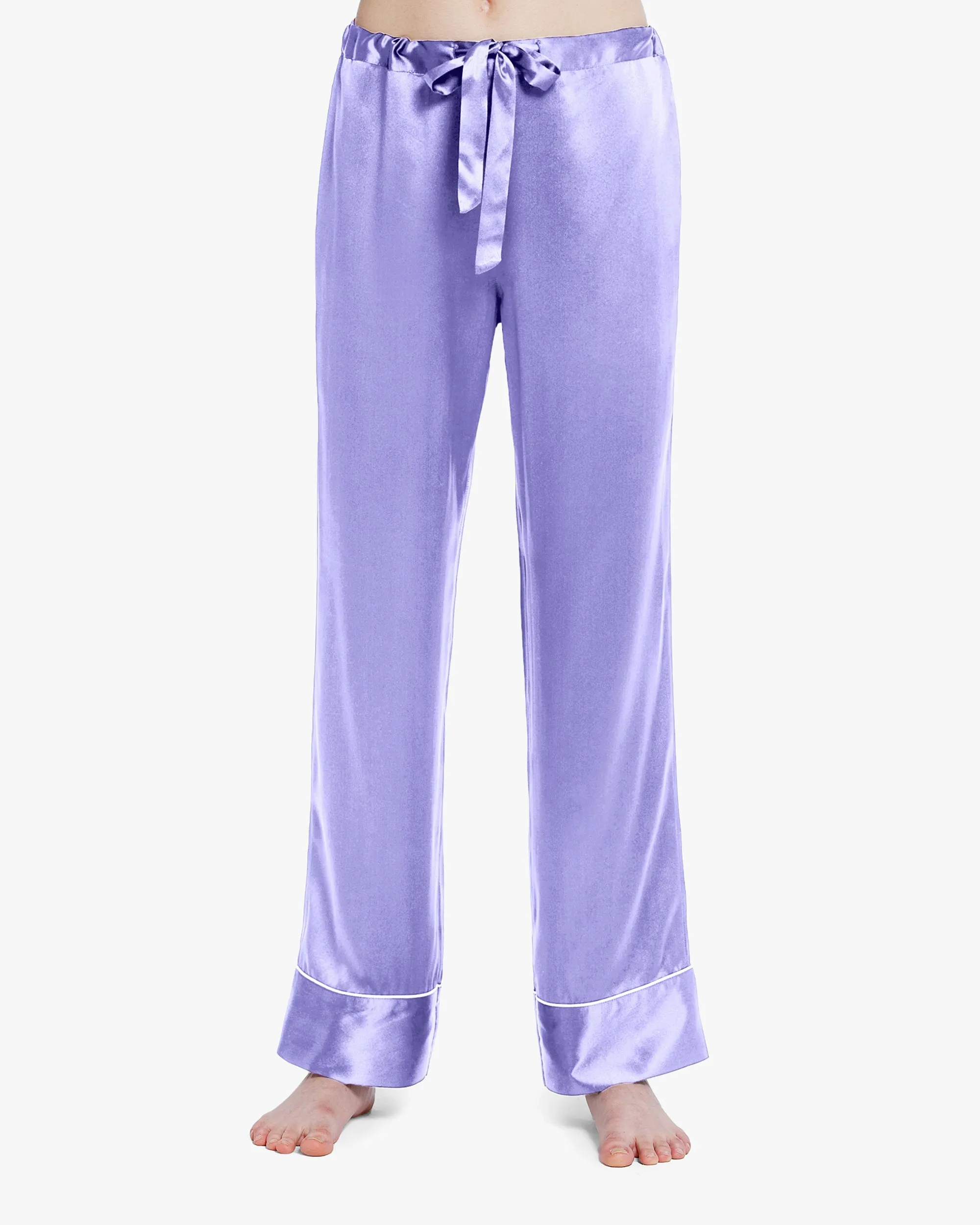 Clearance Piped Silk Pajamas - For Women