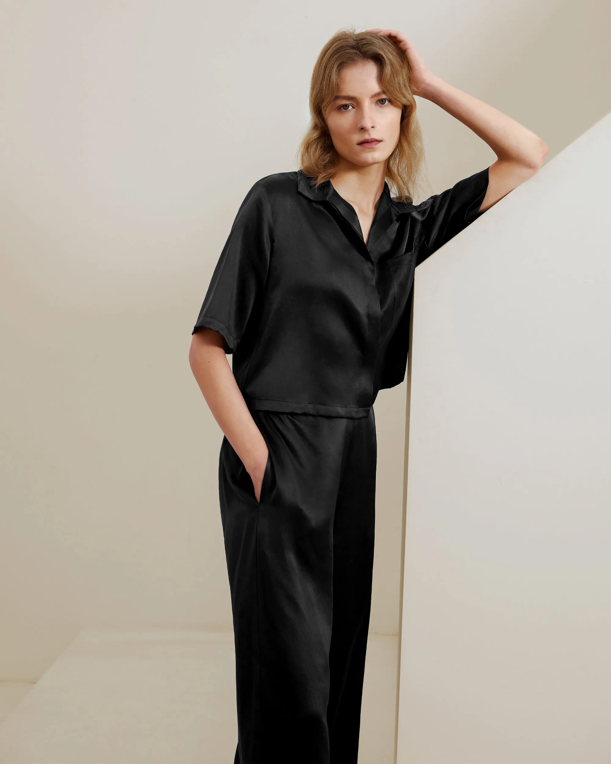 Clearance Short Sleeve Silk Pajamas