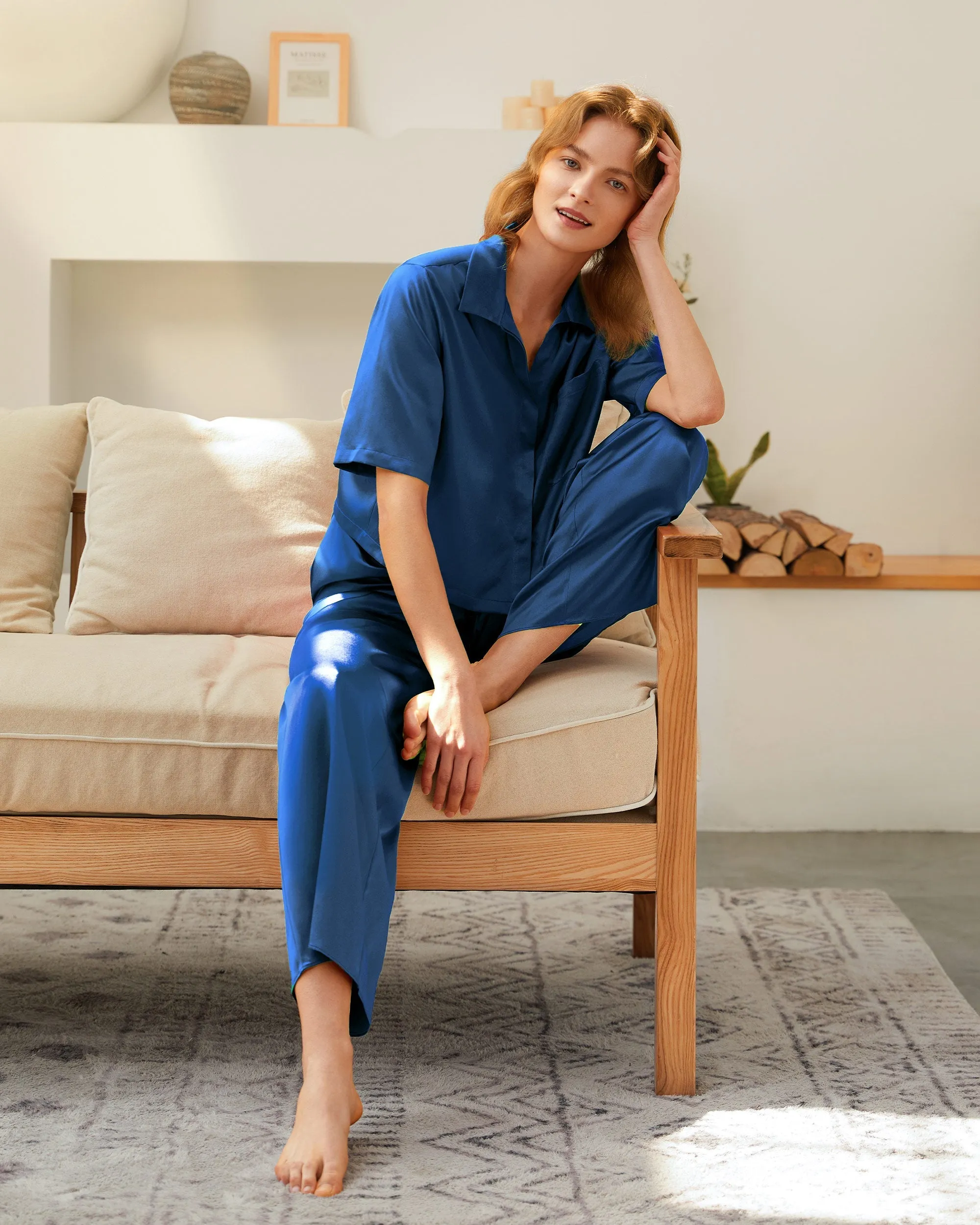 Clearance Short Sleeve Silk Pajamas