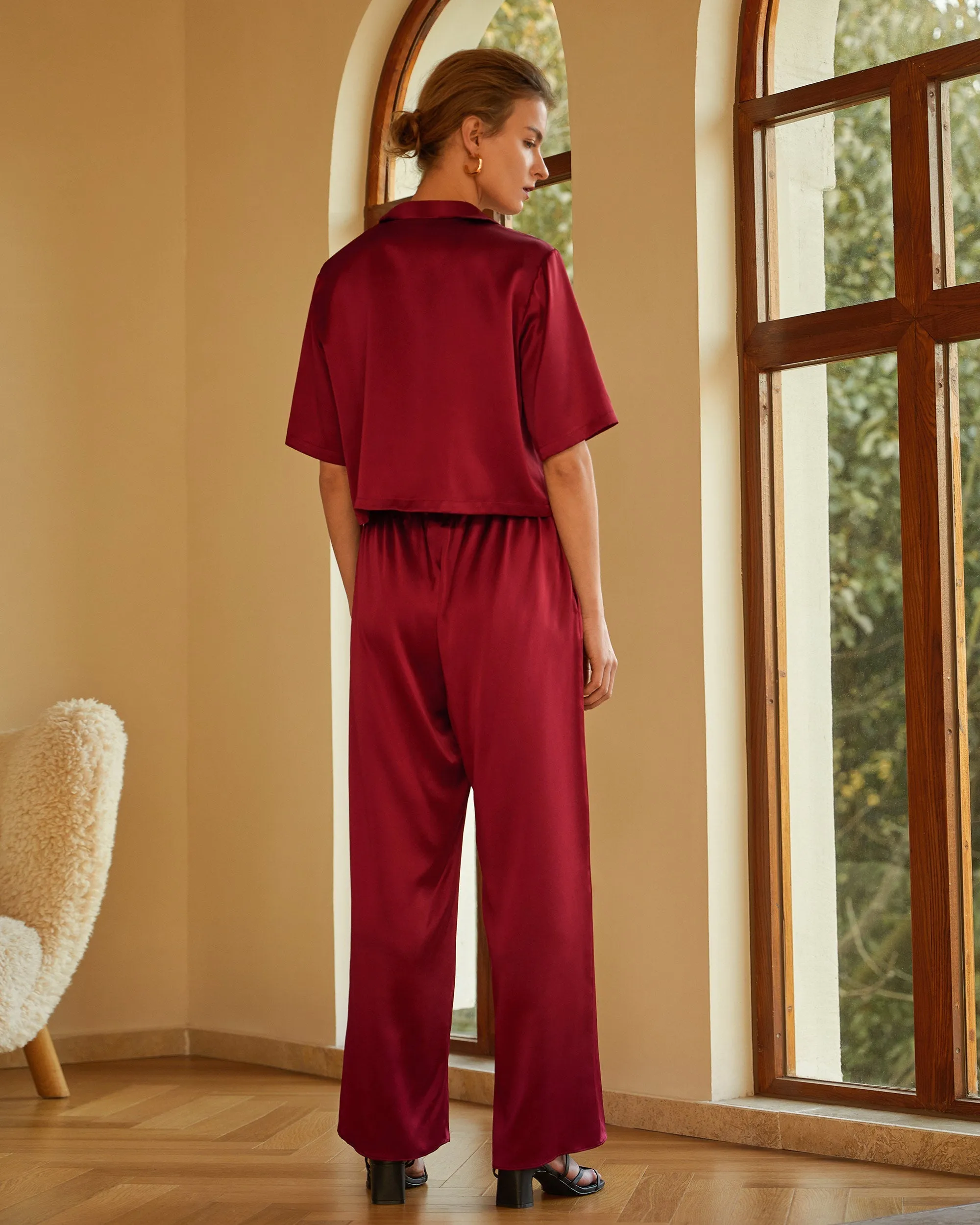 Clearance Short Sleeve Silk Pajamas