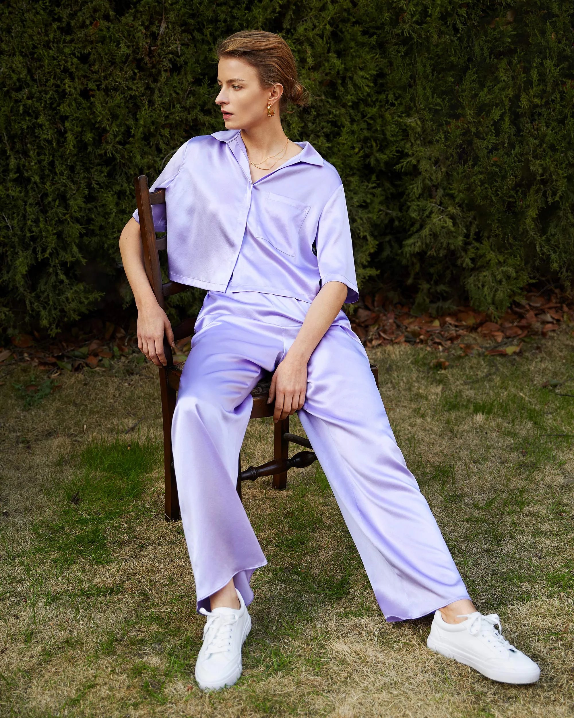 Clearance Short Sleeve Silk Pajamas