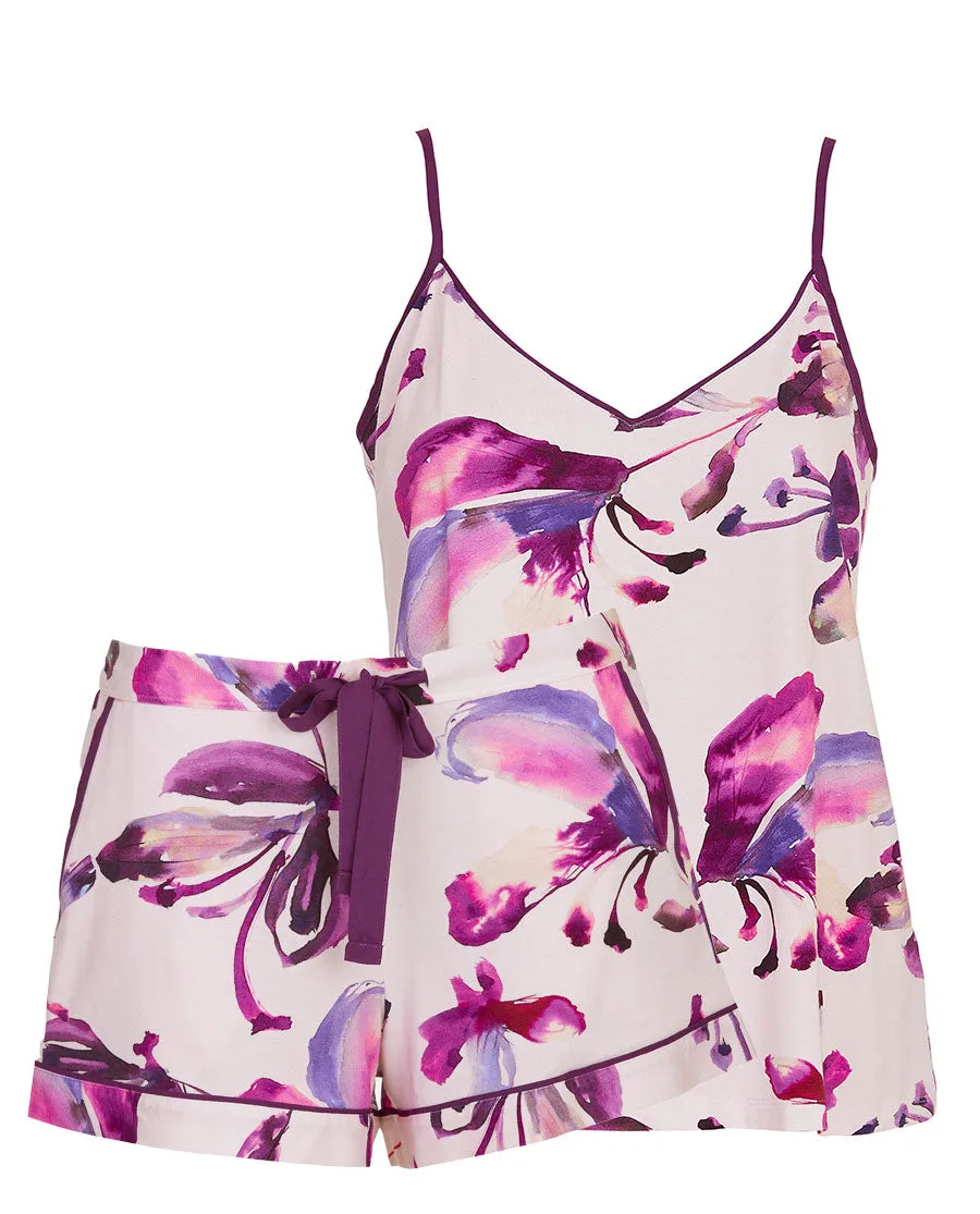 I can optimize the title for this e-commerce product to improve its visibility and relevance for English-speaking customers. Heres the optimized title:

Colette Womens Floral Printed Jersey Cami and Shorts Set