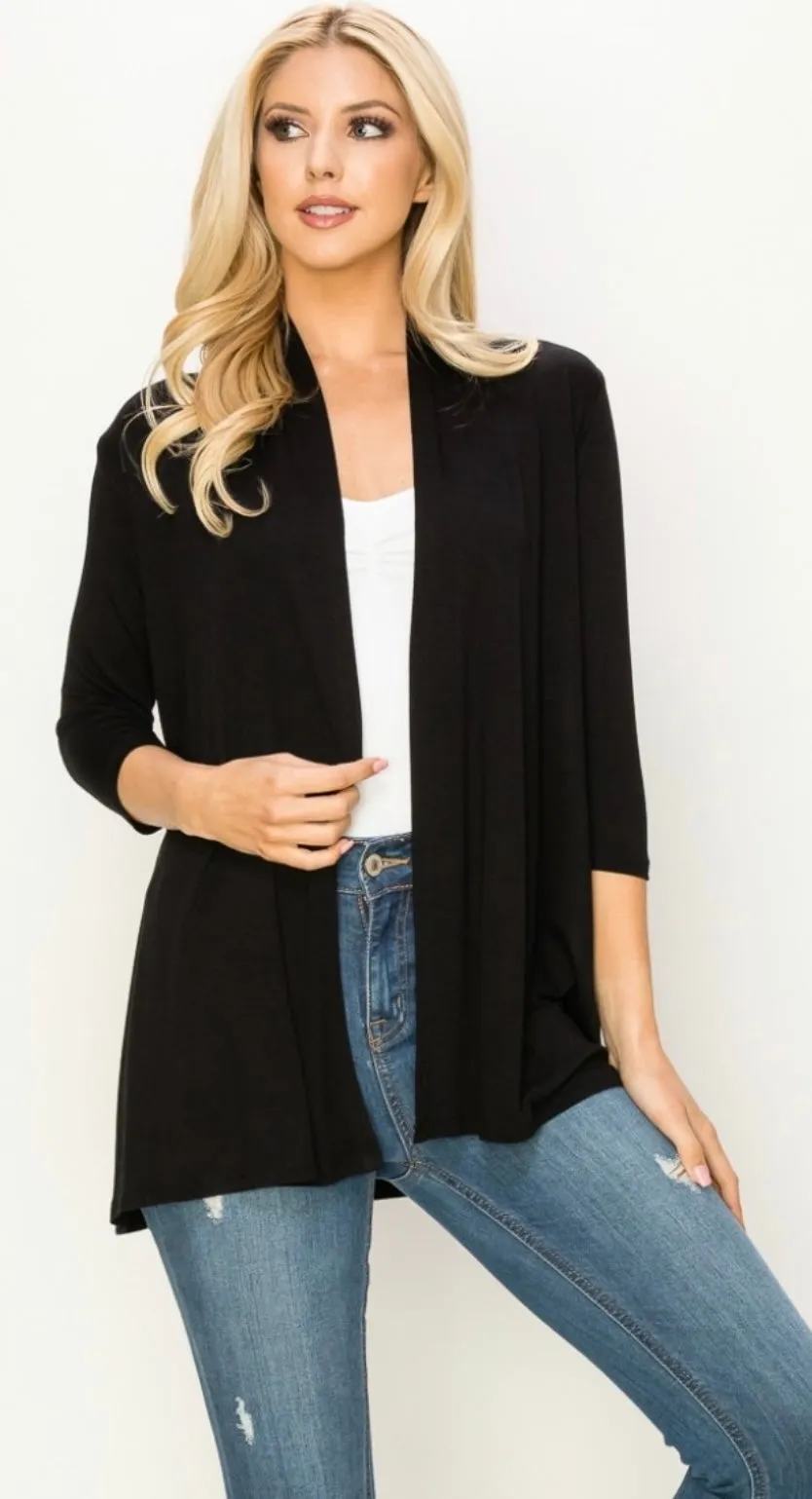 Comfy top with dolman sleeves top in our black comfy brushed Jersey