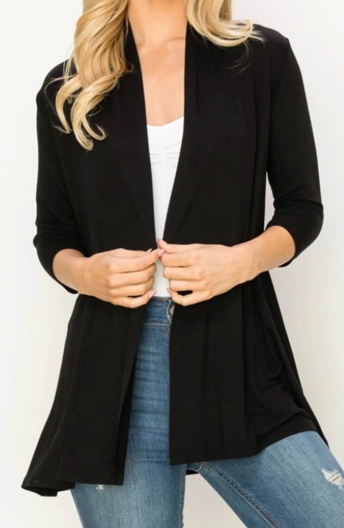 Comfy top with dolman sleeves top in our black comfy brushed Jersey