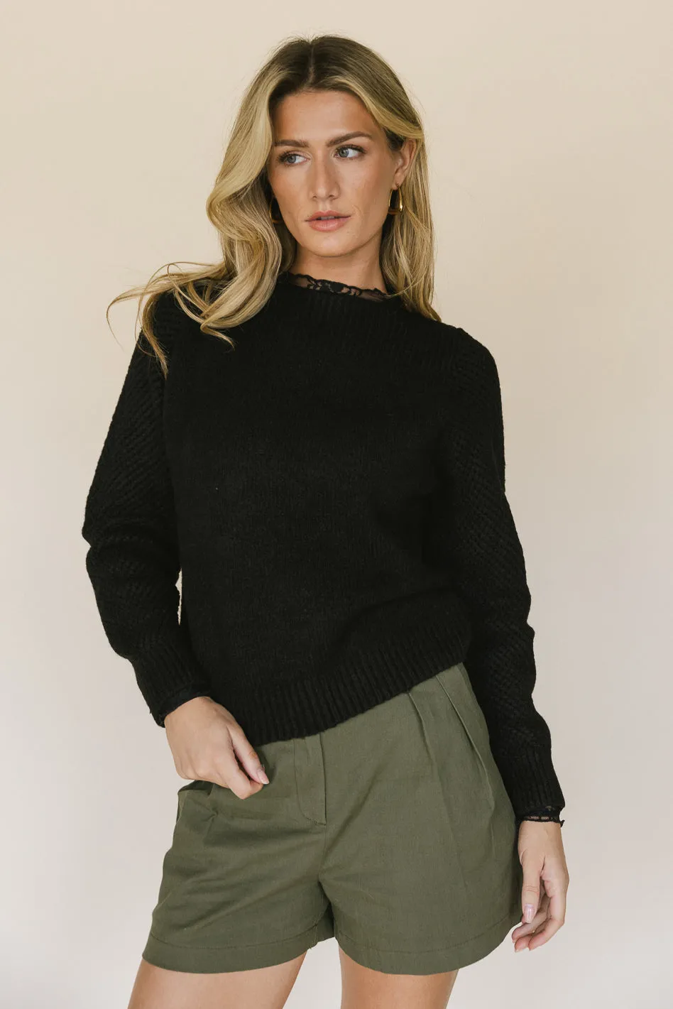 Cora Knit Sweater in Black