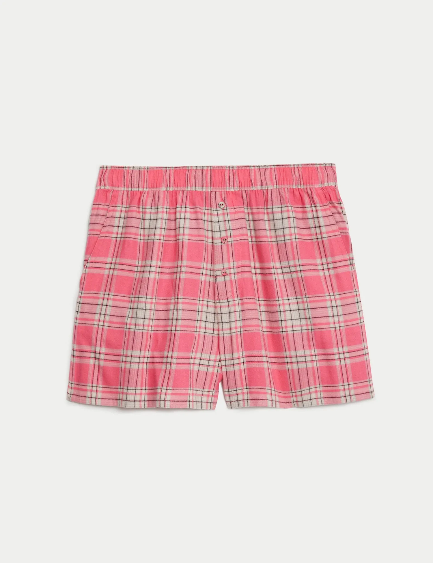 Cotton Blend Checked Pyjama Shorts