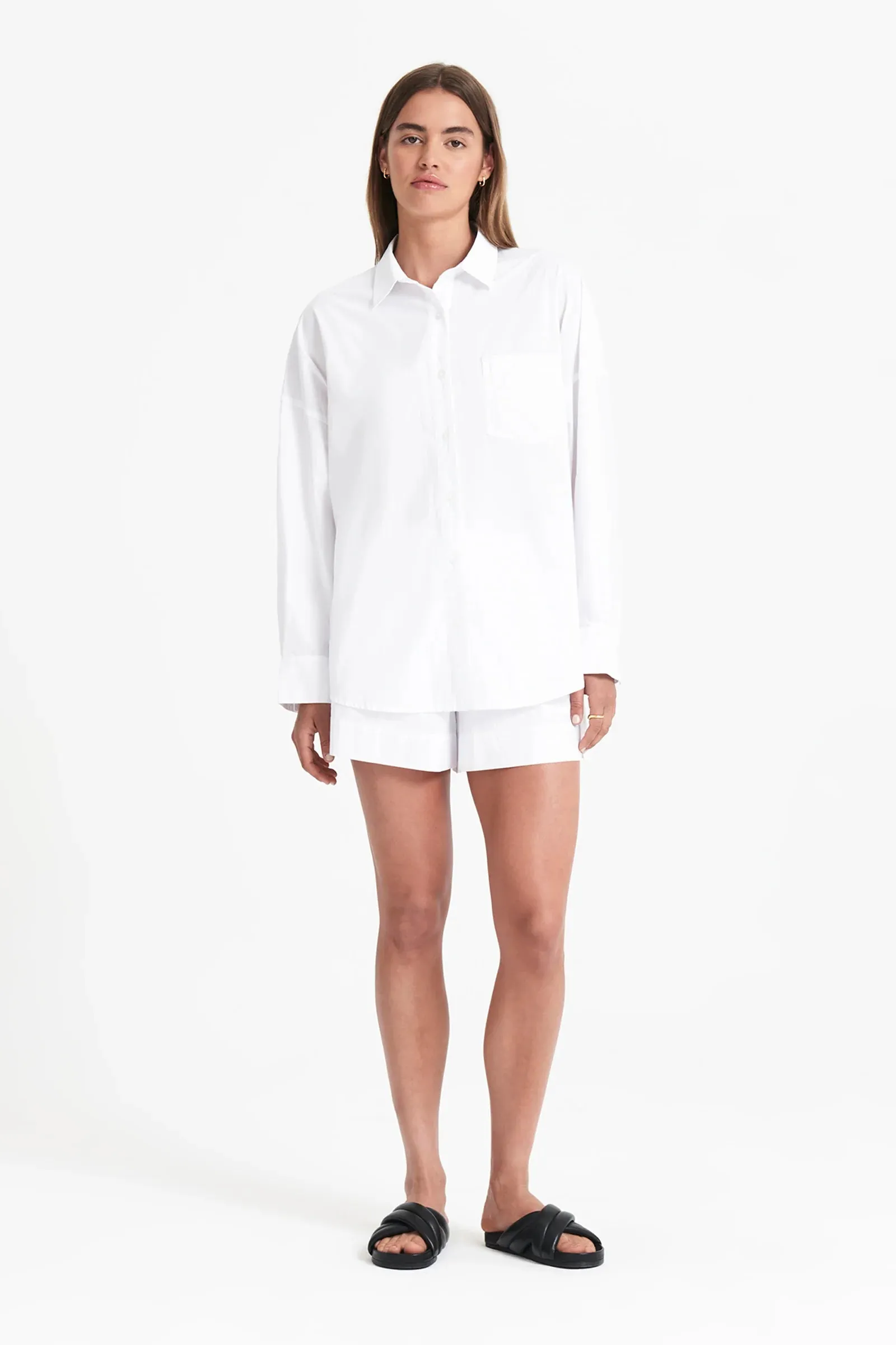 Cruz Poplin Shirt White