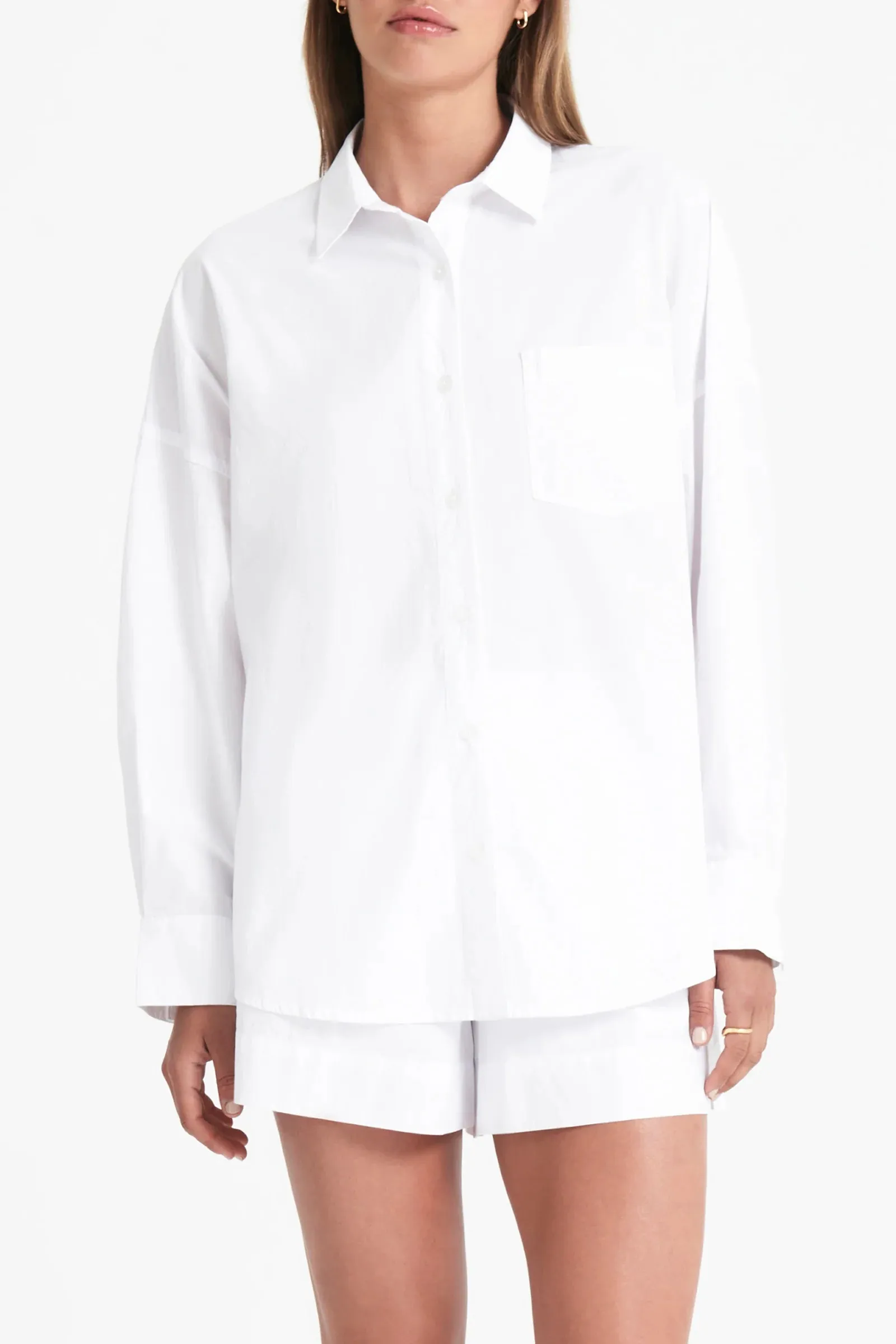 Cruz Poplin Shirt White