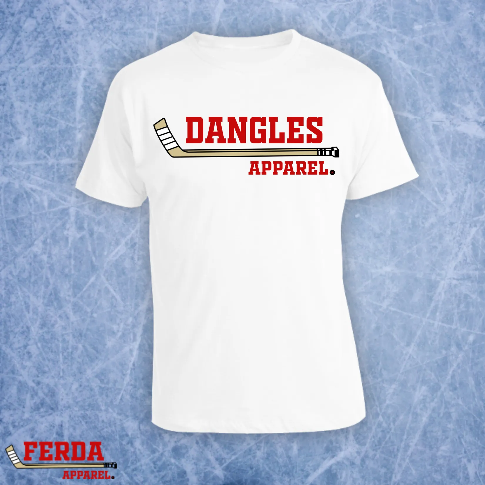 Dangles Apparel Branded Middle Hockey T-Shirt