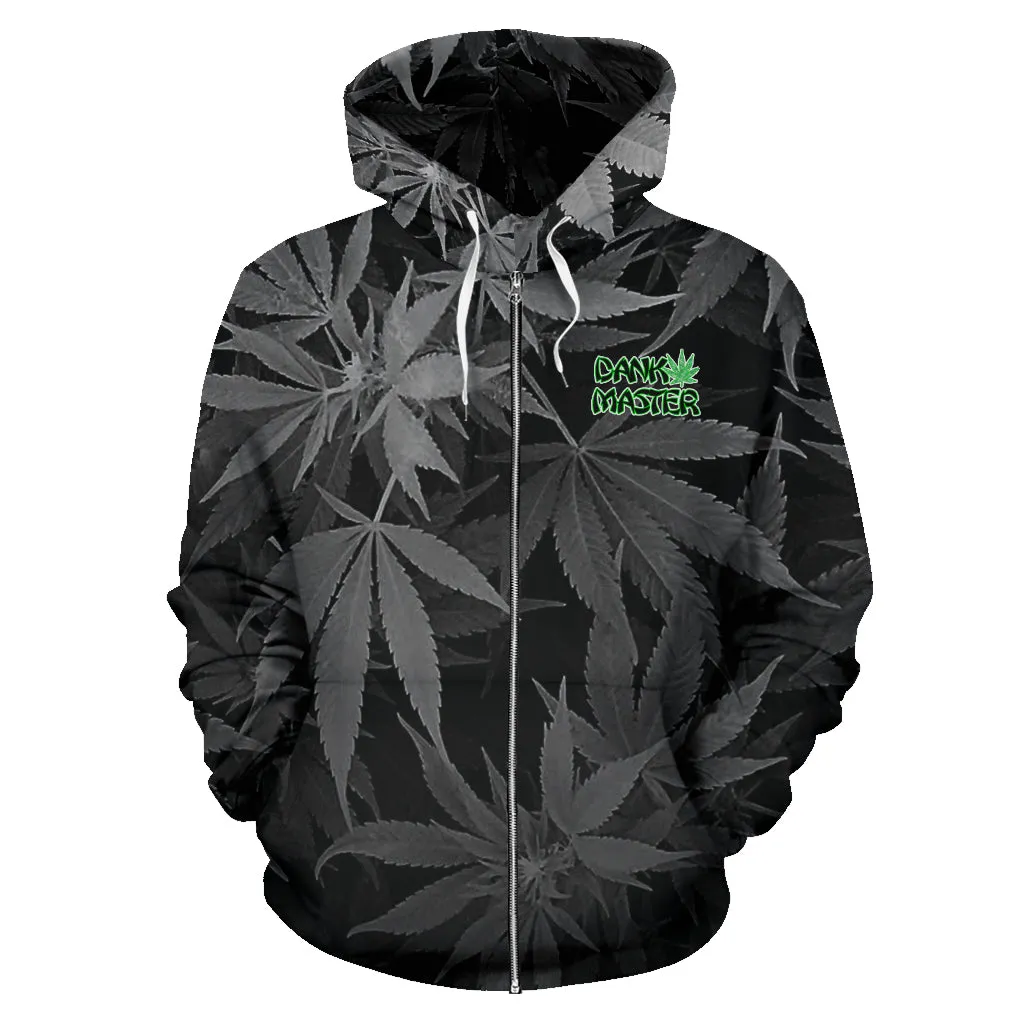 Dank Master OG Black signature Weed Zip-Up Hoodie