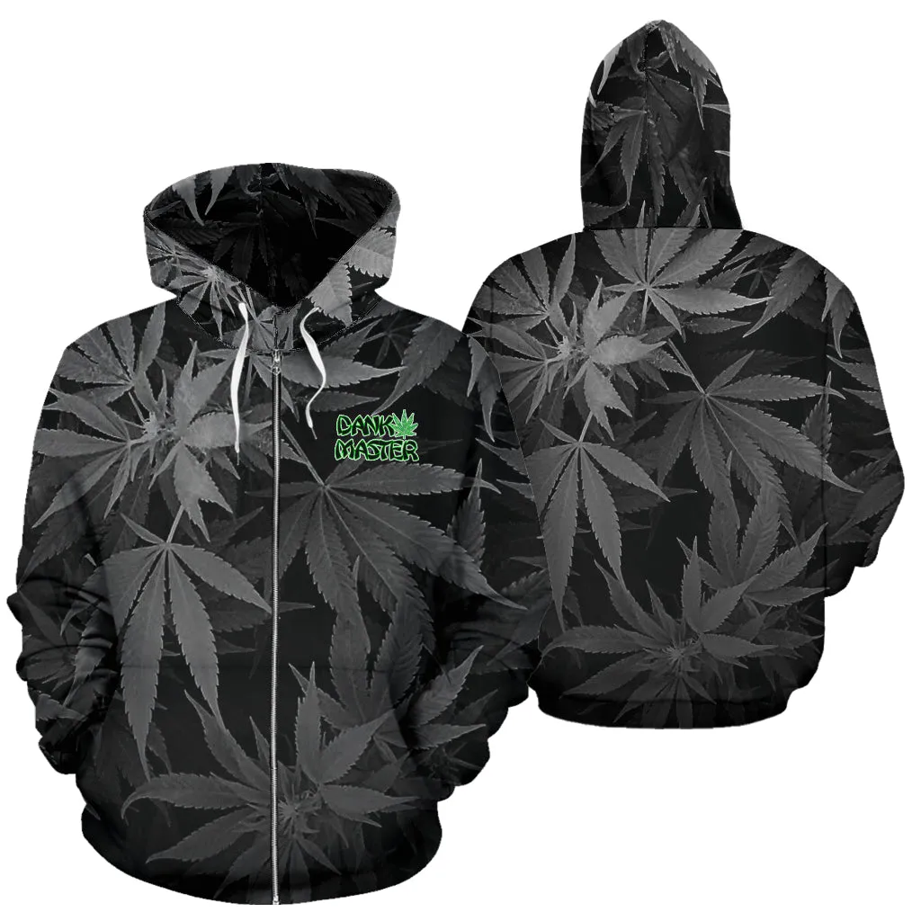 Dank Master OG Black signature Weed Zip-Up Hoodie