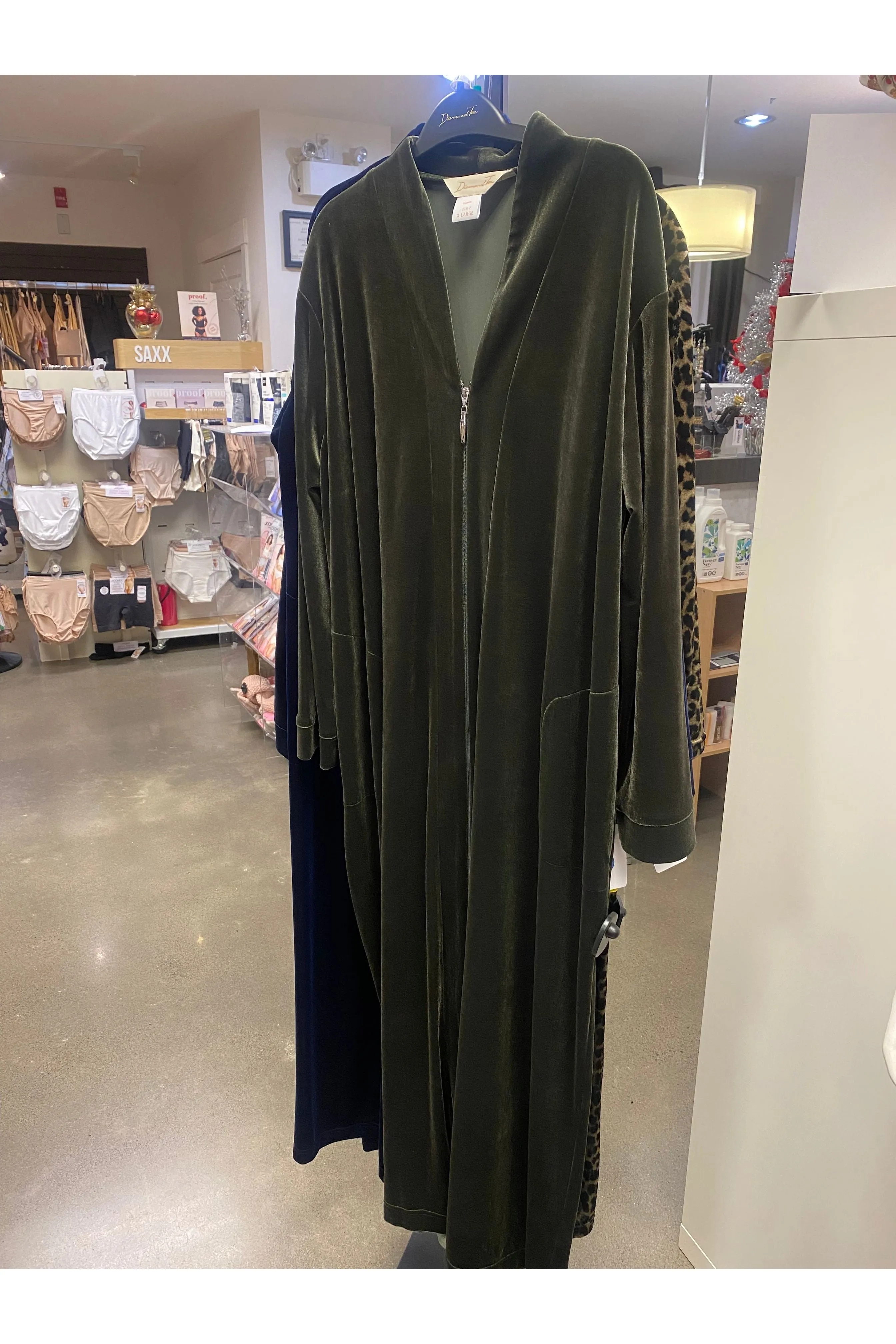 Diamond Tea Stretch Velvet Full Zip Robe - Style 278-2