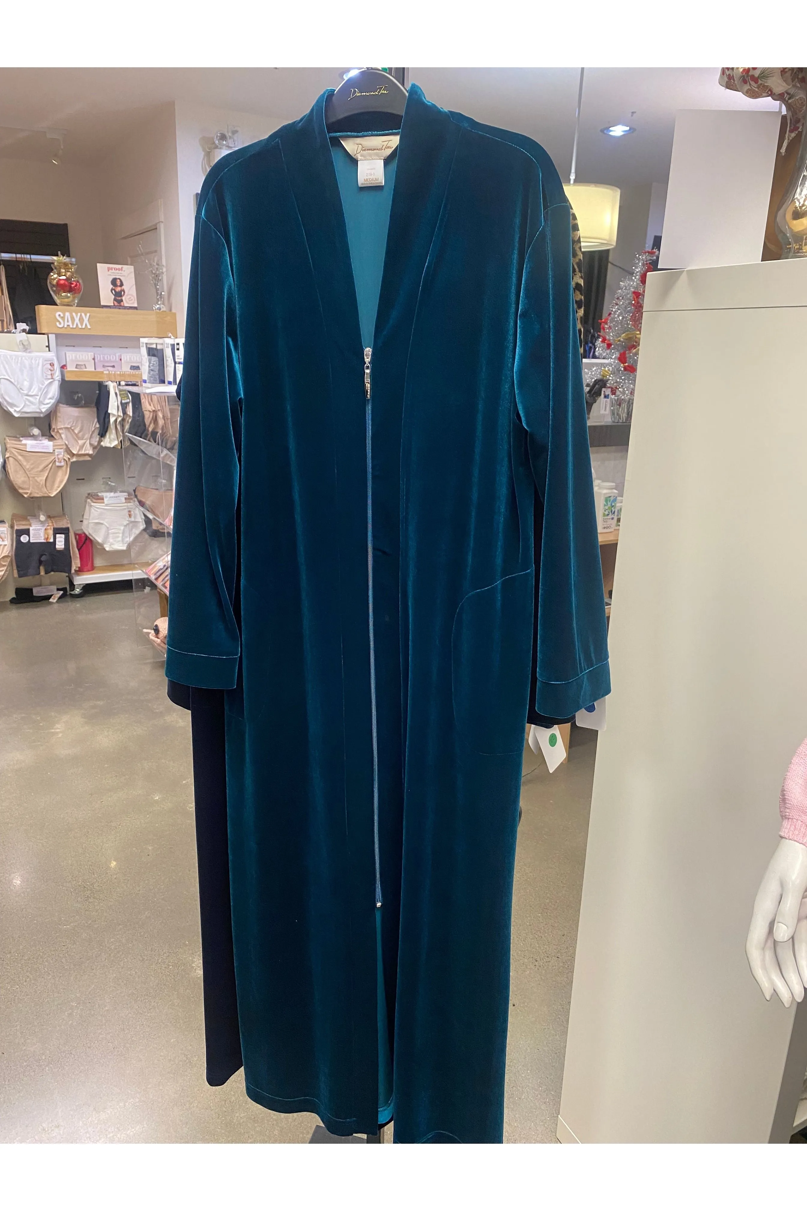 Diamond Tea Stretch Velvet Full Zip Robe - Style 278-3