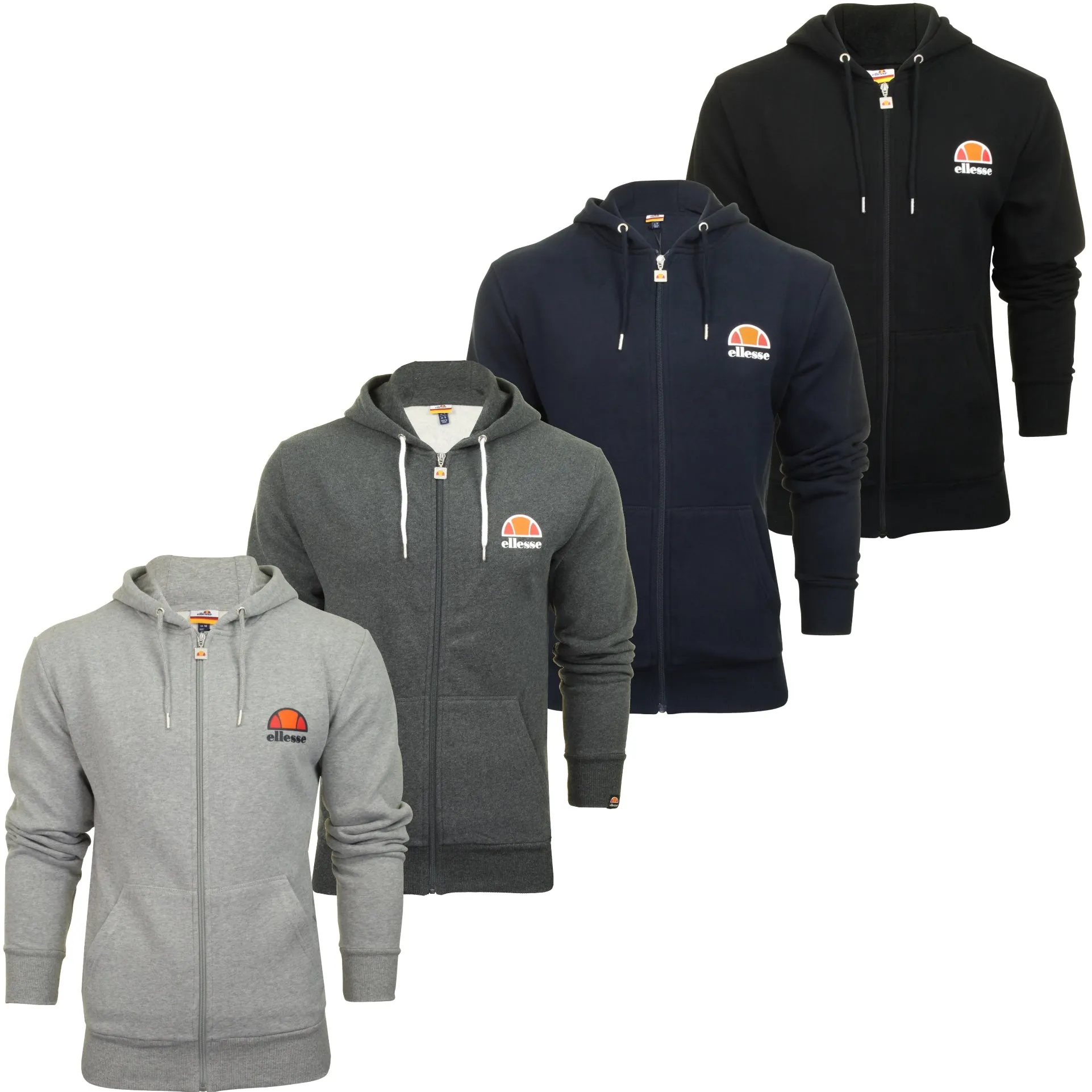 Ellesse Mens Zip Thru Hoodie Sweatshirt 'MILETTO'